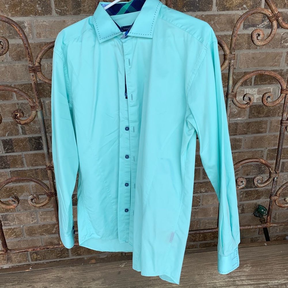Men’s Blue Button Front Shirt